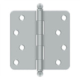 Deltana - 4'' x 4'' x 1/4'' Radius Hinge, w/ Ball Tips - Brushed Chrome