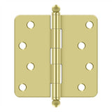 Deltana - 4'' x 4'' x 1/4'' Radius Hinge, w/ Ball Tips - Polished Brass