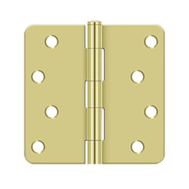 Deltana - 4'' x 4'' x 1/4'' Radius Hinge, Residential - Polished Brass