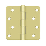 Deltana - 4'' x 4'' x 1/4'' Radius Hinge, Residential - Polished Brass