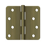 Deltana - 4'' x 4'' x 1/4'' Radius Hinge, Residential - Antique Brass