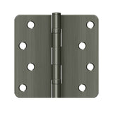 Deltana - 4'' x 4'' x 1/4'' Radius Hinge, Ball Bearings, Residential - Antique Nickel