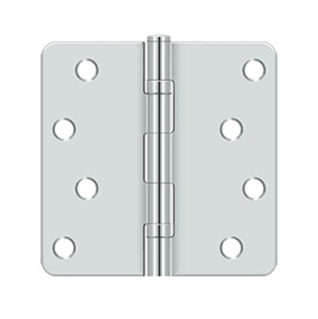 Deltana - 4'' x 4'' x 1/4'' Radius Hinge, Ball Bearings, Residential - Polished Chrome