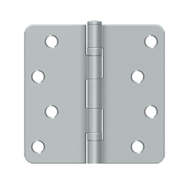 Deltana - 4'' x 4'' x 1/4'' Radius Hinge, Ball Bearings, Residential - Brushed Chrome