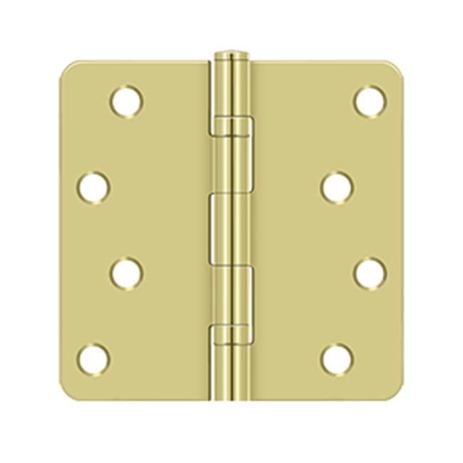 Deltana - 4'' x 4'' x 1/4'' Radius Hinge, Ball Bearings, Residential - Polished Brass