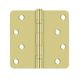 Deltana - 4'' x 4'' x 1/4'' Radius Hinge, Ball Bearings, Residential - Polished Brass
