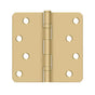 Deltana - 4'' x 4'' x 1/4'' Radius Hinge, Ball Bearings, Residential - Brushed Brass