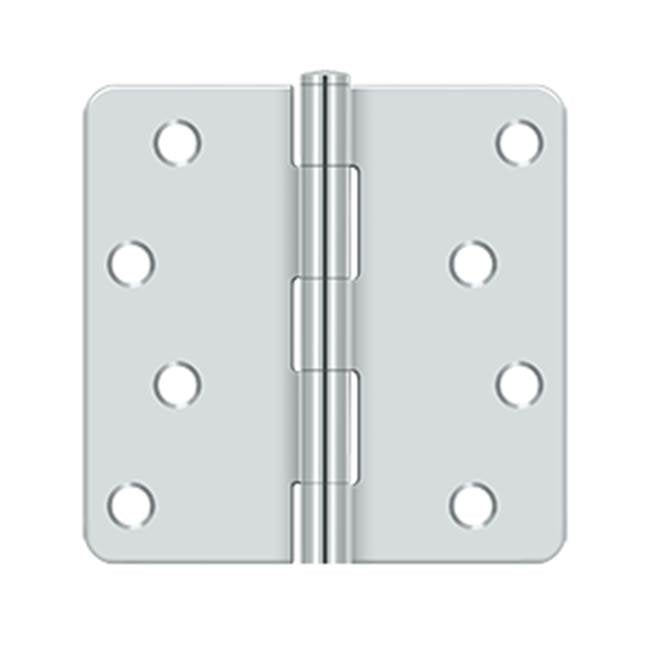 Deltana - 4'' x 4'' x 1/4'' Radius Hinge, Residential - Polished Chrome