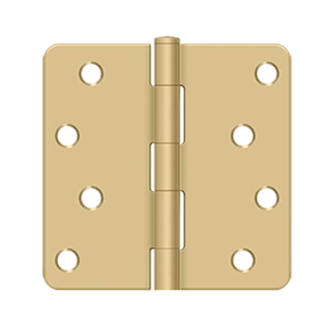 Deltana - 4'' x 4'' x 1/4'' Radius Hinge, Residential - Brushed Brass