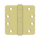 Deltana - 4'' x 4'' x 1/4'' Radius Hinge, HD - Polished Brass