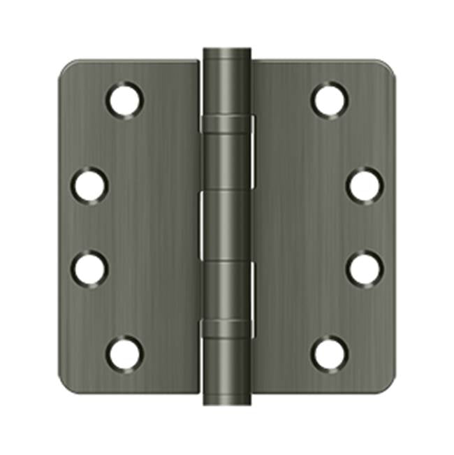 Deltana - 4'' x 4'' x 1/4'' Radius Hinge, HD, Ball Bearings - Antique Nickel