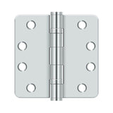Deltana - 4'' x 4'' x 1/4'' Radius Hinge, HD, Ball Bearings - Polished Chrome