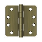 Deltana - 4'' x 4'' x 1/4'' Radius Hinge, HD, Ball Bearings - Antique Brass