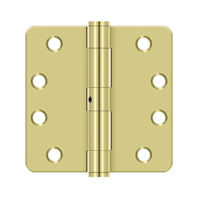 Deltana - 4'' x 4'' x 1/4'' Radius Hinge, HD - Polished Brass