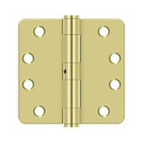 Deltana - 4'' x 4'' x 1/4'' Radius Hinge, HD - Polished Brass