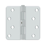 Deltana - 4'' x 4'' x 1/4'' Radius Hinge, Residential - Polished Chrome
