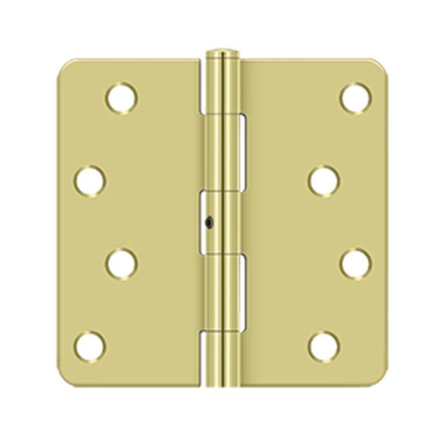Deltana - 4'' x 4'' x 1/4'' Radius Hinge, Residential - Polished Brass