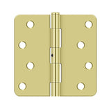Deltana - 4'' x 4'' x 1/4'' Radius Hinge, Residential - Polished Brass