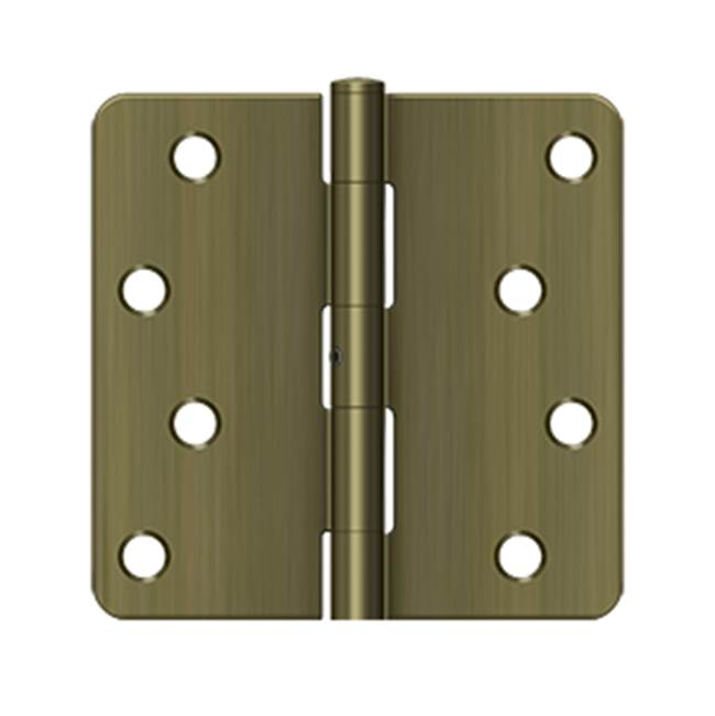 Deltana - 4'' x 4'' x 1/4'' Radius Hinge, Residential - Antique Brass