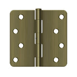Deltana - 4'' x 4'' x 1/4'' Radius Hinge, Residential - Antique Brass