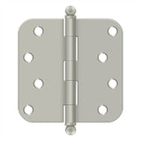 Deltana - 4'' x 4'' x 5/8'' Radius Hinge, w/ Ball Tips - Brushed Nickel