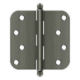 Deltana - 4'' x 4'' x 5/8'' Radius Hinge, w/ Ball Tips - Antique Nickel