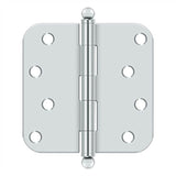 Deltana - 4'' x 4'' x 5/8'' Radius Hinge, w/ Ball Tips - Polished Chrome