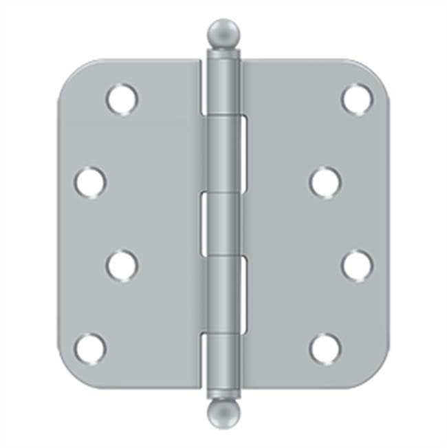 Deltana - 4'' x 4'' x 5/8'' Radius Hinge, w/ Ball Tips - Brushed Chrome