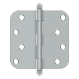 Deltana - 4'' x 4'' x 5/8'' Radius Hinge, w/ Ball Tips - Brushed Chrome