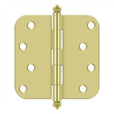 Deltana - 4'' x 4'' x 5/8'' Radius Hinge, w/ Ball Tips - Polished Brass