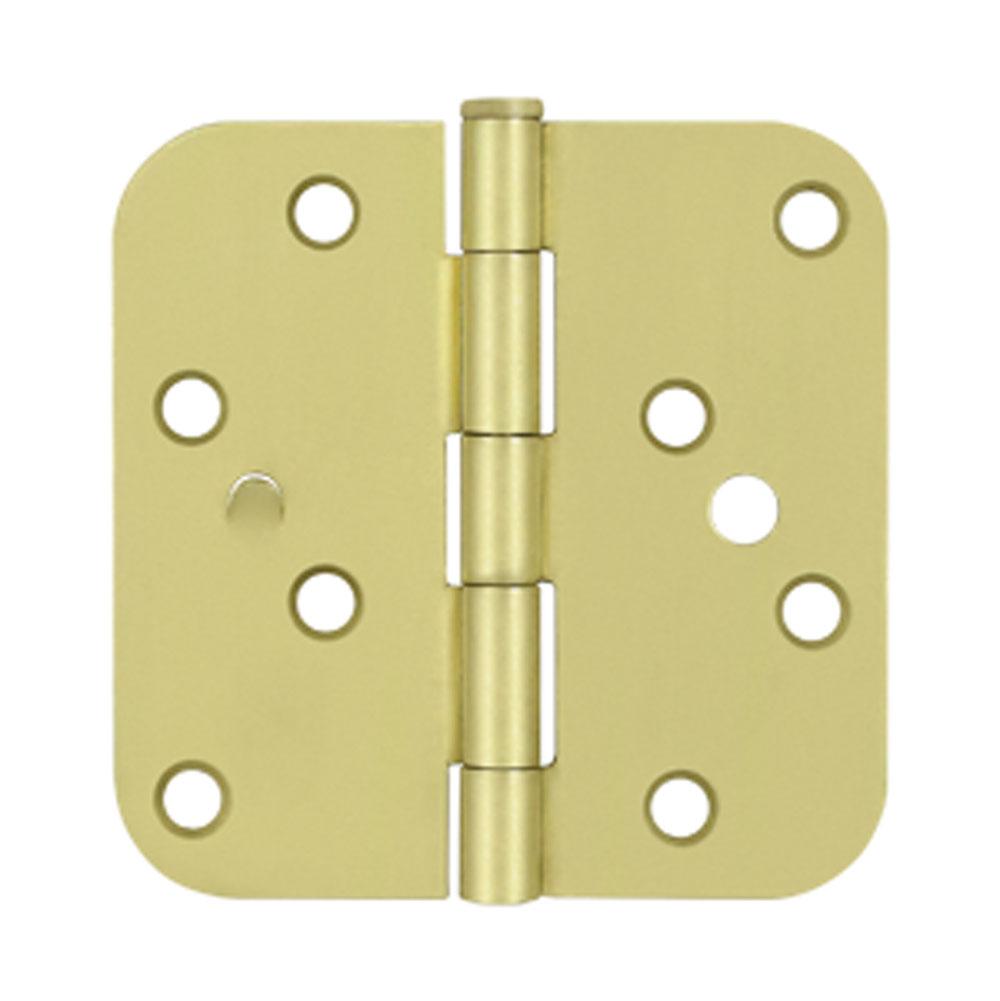 Deltana - 4'' x 4'' x 5/8'' Radius Hinge, Bench Mark, Security - Brushed Brass