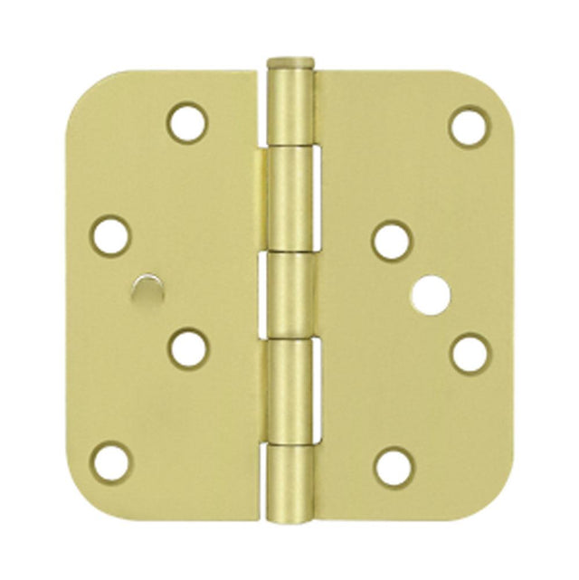 Deltana - 4'' x 4'' x 5/8'' Radius Hinge, Bench Mark, Security - Brushed Brass