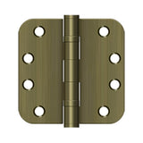 Deltana - 4''x 4''x 5/8'' Radius Hinge, HD, Ball Bearings - Antique Brass