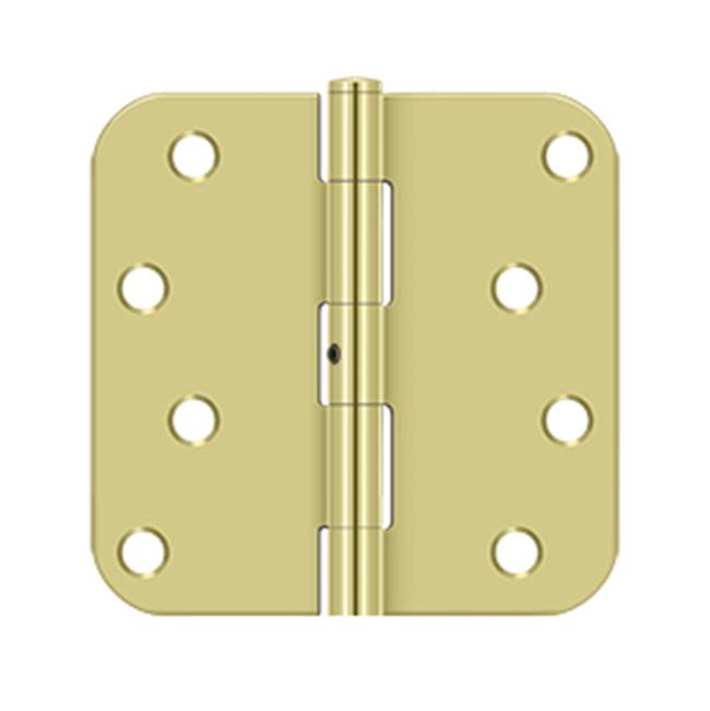 Deltana - 4''x 4''x 5/8'' Radius Hinge - Polished Brass