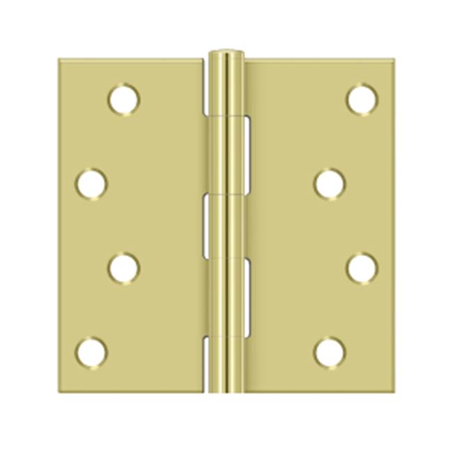 Deltana - 4'' x 4'' Square Hinge - Polished Brass