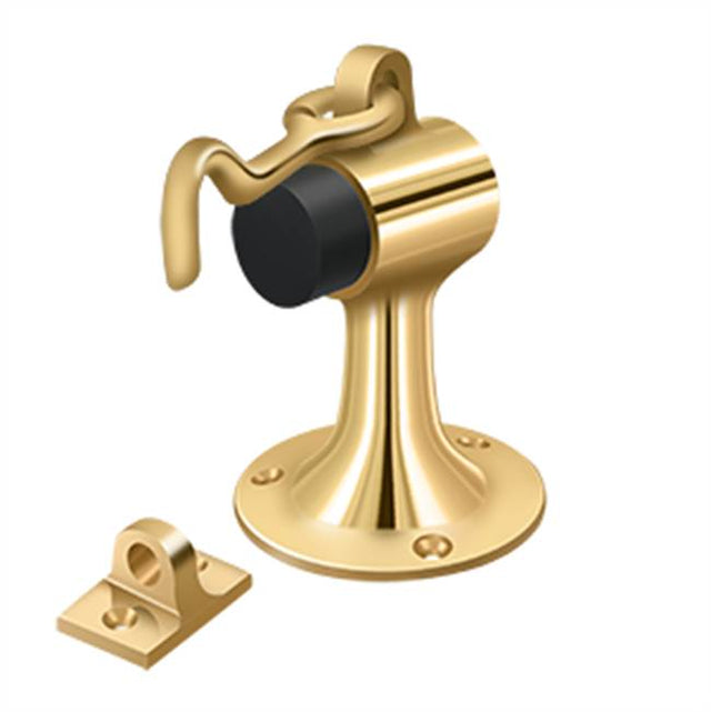 Deltana - Floor Mount Bumper w/ Holder, Solid Brass - PVD Polished Brass