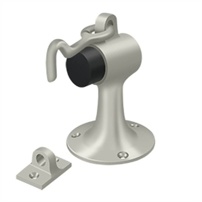 Deltana - Floor Mount Bumper w/ Holder, Solid Brass - Brushed Nickel