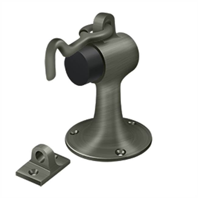 Deltana - Floor Mount Bumper w/ Holder, Solid Brass - Antique Nickel