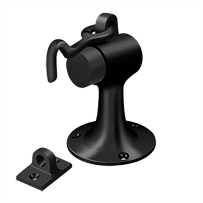 Deltana - Floor Mount Bumper w/ Holder, Solid Brass - Paint Black