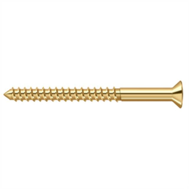 Deltana - Wood Screw, SB, No.10 x 2-1/2'' - PVD Polished Brass