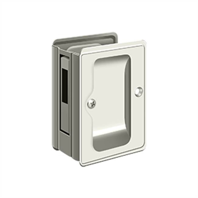 Deltana - HD Pocket Lock, Adjustable, 3-1/4'' x 2-1/4'' Sliding Door Receiver - Polished Nickel