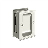 Deltana - HD Pocket Lock, Adjustable, 3-1/4'' x 2-1/4'' Sliding Door Receiver - Polished Nickel