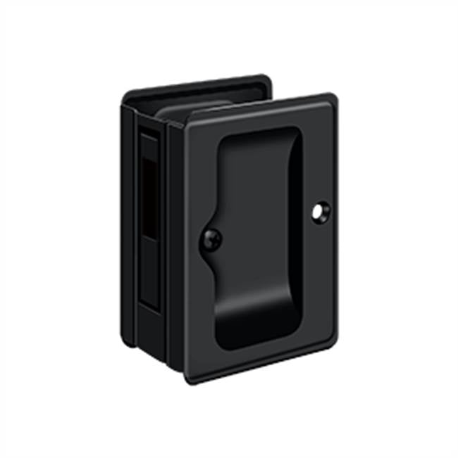 Deltana - HD Pocket Lock, Adjustable, 3-1/4'' x 2-1/4'' Sliding Door Receiver - Paint Black