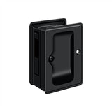 Deltana - HD Pocket Lock, Adjustable, 3-1/4'' x 2-1/4'' Sliding Door Receiver - Paint Black