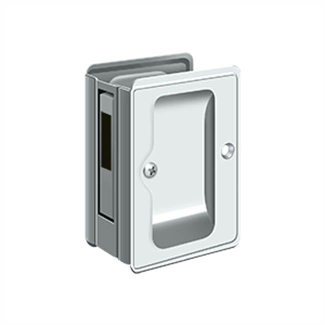 Deltana - HD Pocket Lock, Adjustable, 3-1/4'' x 2-1/4'' Sliding Door Receiver - Polished Chrome