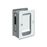 Deltana - HD Pocket Lock, Adjustable, 3-1/4'' x 2-1/4'' Sliding Door Receiver - Polished Chrome