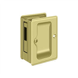 Deltana - HD Pocket Lock, Adjustable, 3-1/4'' x 2-1/4'' Sliding Door Receiver - Polished Brass