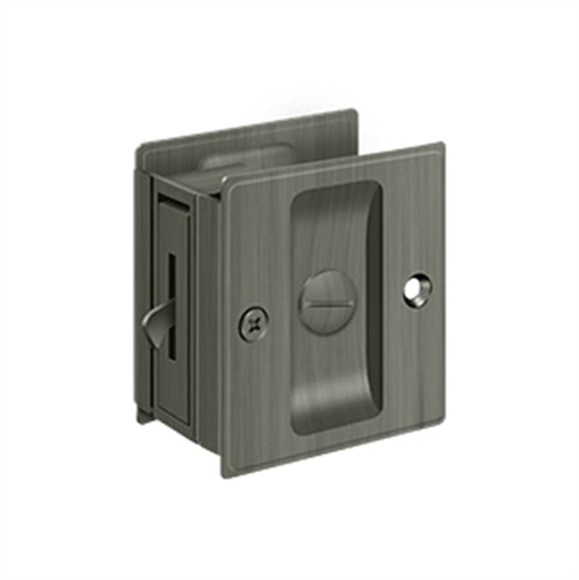 Deltana - Pocket Lock, 2-1/2'' x 2-3/4'' Privacy - Antique Nickel