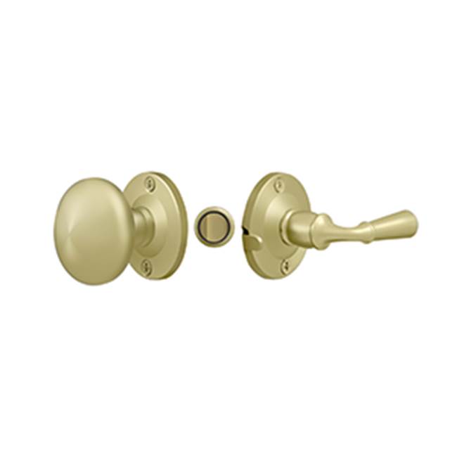 Deltana - Storm Door Latch, Round, Tubular Lock - Unlacquered Brass