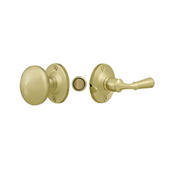 Deltana - Storm Door Latch, Round, Tubular Lock - Polished Brass